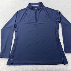 Peter Millar Women Navy Blue Quarter Zip Long Sleeve Golf Top UPF 50+ Size L
